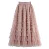 Falda de Malla Multicapa para Pastel para Mujer 2026 Primavera y Otoño Nueva Falda de Cintura Alta Adelgazante de Longitud Media Falda Larga