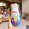 Copo térmico infantil do Ultraman para meninos que vão à escola, garrafa de água de aço inoxidável 316 de grau alimentício para bebês com canudo para alunos do ensino fundamental