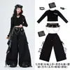 Ropa para niñas de danza jazz, tops de manga larga infantiles modernos y geniales, atuendos de actuación de street dance, ropa elegante de jazz para práctica para niños