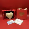 Insignia Corporativa Personalizada Logo Oro Puro 999 Pastel de Corazón Dulce Regalo de Confesión para Novia Lote de Oro Shuibe