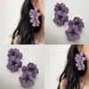 Collar con Correa de Borla Floral de Tela Dulce Estilo Francés para Mujer con Aretes Florales y Diseño de Pinza Lateral, Set de Accesorios de Nicho