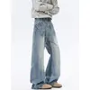 Jeans de Hombre Estilo Americano con Patrón de Rayos, Verano 2026, Tendencia High Street, Elegantes y Sofisticados, Pantalones Rectos Holgados