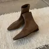 Otoño e Invierno Nuevo Estilo Coreano Elegantes Versátiles para la Oficina Adelgazantes Tacón Oculto Botines para Mujer
