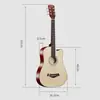 Fábrica de Origen Guitarra Guitarra Acústica Instrumento de Guitarra Guitarra Acústica de Madera de 38 pulgadas Mango de Fibra de Carbono Guitarra de Tilo