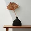 Entrada Nórdica Lujo Negro Mate Cerámica Quemada Lisa Jarrón Decorativo Candelabro Creación de Atmósfera Casa de Huéspedes Sala de Estar Decoración del Hogar