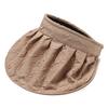 Chapéu de Sol de Verão com Grade Waffle Plissada Estilo Japonês para Mulheres, Chapéu Viseira de Proteção UV para Exterior, Chapéu Concha para Sombra e Proteção Solar