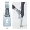 Calcetines de Yoga de Cinco Dedos para Mujer, Calcetines Largos Específicos para Yoga y Pilates en Interiores con Suela Completa de Silicona Antideslizante, Antibacterianos y Cómodos con Diseño de Dedos Divididos