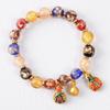 Pulseira Folha de Ouro de Pequim Esmalte Colorido Cinza Fragrante Areias Antigas Contas de Buda Pulseira Besta Engolidora de Ouro Estrela Benmingnian Velho Qin Mesma