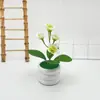 5 Pequenos Bonsais de Jasmim Pátio de Casa Flor Artificial Externa Flor Artificial em Vaso Decoração de Mesa Sala de Estar Enfeites de Flores Artificiais