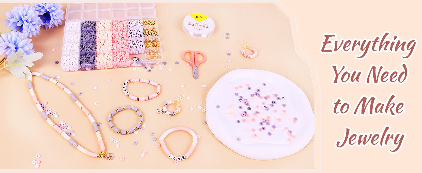 pink & grey beads