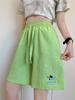 Shorts de Dachshund Bordados de Dopamina para Mujer, Verano Sueltos Deportivos Adelgazantes Seersucker Casual de Pierna Ancha