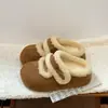 Pantuflas de moda estilo coreano para exteriores, peludas, slip-on, suela gruesa, cálidas, 2026, suela suave, Mary Jane, pantuflas de algodón para mujer