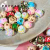 Cuentas Pintadas a Mano Corazón Colorido Xx Cuentas DIY Collar Pulsera Colgante para Papelería Niña Linda Textura de Vidrio Ins