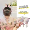 Acessórios Exquisitos para Meninas da Dinastia Han, Grampos de Cabelo Bordados com Flores e Borboletas de Estilo Antigo, Clips Doces de Flores e Borboletas Prensados para Trás