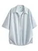 Camisa a rayas azules de manga corta para hombre, nuevo estilo verano 2026, falso dos piezas, camisa casual de moda para pareja