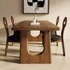 Mesa de Comedor de Madera Maciza, Mesa y Sillas de Comedor Estilo Nórdico, Juego de Mesa y Cuatro Sillas de Madera Maciza, Madera de Fresno Blanco