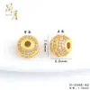 Pulsera de Zirconia Chapada en Oro que Conserva el Color con Perlas de Diamante Completas, Diseño de Flor Calada, Accesorios para Pulseras y Collares DIY