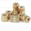 Inserções de cobre M5M6, porcas de cobre moldadas por injeção, peças embutidas de cobre imperial 1/4-20, porcas de cobre serrilhadas, porcas de cobre serrilhadas tipo A