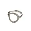 Anillo Trenzado Oval Hueco de Plata de Ley S925 Estilo Ins de Dongdaemun Coreano, Moderno y Versátil para Mujer