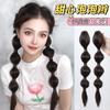 Peruca Trança Bolha, Presilha de Cabelo Trançado, Rabo de Cavalo para Mulheres, Tranças Duplas, Tranças Boxer, Cabelo Sintético Castanho-Preto Falso, Cabelo Sintético Cacheado de Alta Temperatura