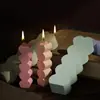 Molde para Adorno de Velas de Yeso DIY Columna Ondulada Espejo Alto Molde de Silicona para Velas Aromáticas Venta al por Mayor en Stock