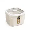 Cubo de arroz para uso doméstico, a prueba de insectos, a prueba de humedad, sellado, recipiente de almacenamiento de harina de grado alimenticio, cubo para comida de gato y perro, cubo de almacenamiento de granos de 15 kg, contenedor de arroz
