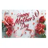 Tecido de Fundo para o Dia das Mães Transfronteiriço Estilo Floral de Cristal Poliéster Tecido para Pendurar Decoração de Parede Banner Bandeira Pendurada Customização
