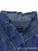 Comércio Exterior Transfronteiriço Roupas Femininas, Estilo Europeu e Americano, Design Moderno e Elegante, Blusa Camisa Jeans Lavado com Babados 1359221