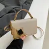 Bolso Bandolera Cuadrado Pequeño de Textura Casual con Textura de Gran Capacidad, Estilo Nuevo 2025, Empalme de Moda, Color Sólido