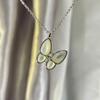 Collar de Mariposa de Circonita de Fritilaria Natural para Mujer Verano Joyería de Alta Gama Transfronteriza Pequeños Accesorios Frescos de Yiwu