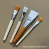 Pincel de Madeira de Bétula com Cabo de 16cm Cabeça Plana Pincel Infantil para Pintura Pincel para Cola Pincel de Tinta Pincel de Limpeza Pincel Plano para Pintura a Óleo Acrílico
