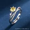 Nuevo anillo de 1 quilate de seis garras incrustado star rail plata de ley oro blanco moissanita diamante artificial anillo para mujer venta directa