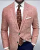 Blazer de comercio exterior a medida de un solo botón con dos botones y bolsillo grande para hombre, chaqueta de traje casual a cuadros de corte ajustado