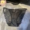 NANA Ropa Interior Sexy para Mujer Patrón Vertical Dividido Sensación de Alta Gama Encaje Caliente Tentación Puro Mostrando Cadera Calzoncillos de Malla