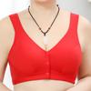 Novo Estilo Sutiã Sem Aro com Botão Frontal para Mulheres, Estilo Colete Simples de Algodão Macio, Sutiã Tamanho Grande para Mulheres de Meia Idade e Idosas, Direto do Fabricante