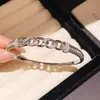 Pulsera hueca de cadena de circonita de diseño minimalista, moderna y exquisita, versátil y elegante, lujo ligero y sensación de alta gama, joyería para mujer