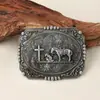 Hebilla de Cinturón de Aleación de Zinc Estilo Western Vaquero Caballo Cruzado Hebilla de Placa de Aleación Accesorios para Cinturón