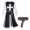 Túnica Templaria con Cinturón de Caballero Cruzado Medieval Renacentista Disfraz de Guerrero para Cosplay de Halloween