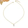 Collar con Colgante de Circonita en Forma de Corazón Chapado en Oro Transfronterizo Moda Microincrustado Collar con Circonita en Forma de Corazón Cadena para Clavícula Joyería