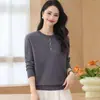Top de punto casual de moda coreana para otoño/invierno 2026, reductor de edad, cuello redondo, talla grande, suéter versátil
