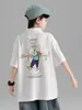 Estilo Novo de Verão Camisa Polo de Manga Curta para Meninos Grandes e Médios Camiseta com Gola Polo de Desenho Animado para Meninos Roupas Casuais para Crianças Tops da Moda para Crianças