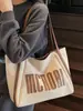 Bolsa Tote Casual para o Dia a Dia Feminina Grande Capacidade Outono 2025 Novo Estilo Ombro Único Bolsa de Compras Bolsa para Aula de Estudante Universitário