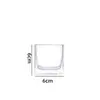 Copo de vidro quadrado transparente personalizado para vela, recipiente espessado para vela de aromaterapia, ornamento simples para porta-velas de decoração de casa