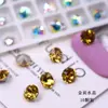 K9 Nuevos Pedrería de Uñas Redondas de 6 mm con Base Puntiaguda de Gama Alta, Pedrería Tridimensional Super Brillante para Decoración de Uñas de Vidrio DIY