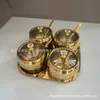 Pote Redondo de Aço Inoxidável 304 para Temperos Caixa de Temperos Sal Glutamato Monossódico Essência de Frango Pimenta do Reino Açúcar Temperos Cozinha Formato de Tomate
