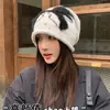 Gorro de Lana Tejido con Lazo Lindo Estilo Coreano Otoño e Invierno para Mujer Cálido Versátil Slouchy que Afina el Rostro Gorro