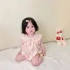 Vestido Floral de Verão para Meninas 2025 Novo Vestido Fino Estiloso Vestido Princesa Infantil Estilo Pastoral