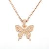 Directo de fábrica nuevo transfronterizo temperamento femenino generoso cadena de garra de diamantes de imitación de una sola capa lleno de mariposa collar de mujer