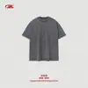 Camiseta de Algodón Puro Desgastado para Hombre Bk con Doble Cuello 250g, Estilo Callejero Americano Lavada Vintage de Manga Corta Marca de Moda Camiseta para Hombre.