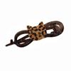 Moe Divertido Estampa de Leopardo Gato Presilha Torcida Presilha de Pegar Feminino Alto Padrão 2024 Novo Parte de Trás da Cabeça Grampo de Cabelo de Uma Palavra Acessório para Rastrear Cabelo